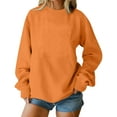 thumbnail image 1 of Womens Long Sleeve Tops Fashion Crew Neck Sweatshirts Solid Color Basic Sweatshirt Casual Trendy Pullover Tops Lightweight Hoodies Fall Winter Outfits, 1 of 7