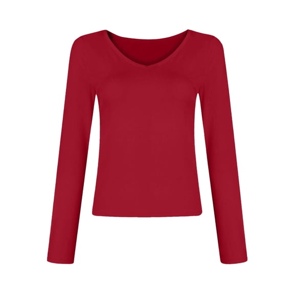 Womens Long Sleeve Tops Long Sleeve Crew Neck Stretch Slim Fit Workout Long Sleeve Basics Fall Shirts Layering Tight Basic Thermal Tee Streetwear