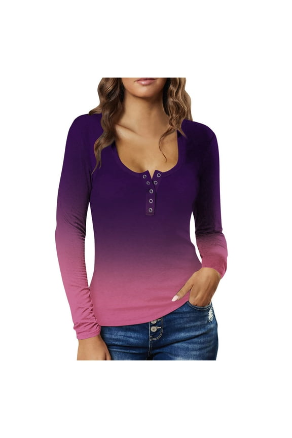 Womens Long Sleeve Tops Long Sleeve Round Neck Stretch Slim Fitted T-Shirt Blouse Solid Basic Tops Basics Undershirt Fall Fashion Long Sleeve Streetwear