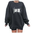 thumbnail image 1 of Womens Long Sleeve Tops Ndbuld Women's Printed Off Shoulder Hoodless Sweatshirt With Round Neck And Long Sleeved Top Gray S, 1 of 3