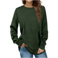 thumbnail image 1 of Womens Long Sleeve Tops Plain Solid Color T Shirts Casual Round Neck Sweatshirt Shirts Pullover Tunic Tops for Leggings Womens Clothing Cheap, 1 of 6