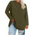 thumbnail image 1 of Womens Long Sleeve Tops Plus Size Loose Fit T Shirts Round Neck Casual Solid Color Top Comfy Basic Clothes Spring Tops for Women 2026, 1 of 5