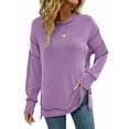 thumbnail image 1 of Womens Long Sleeve Tops Ribbed Loose Fit Oversized Sweatshirts with Side Slit High Low Hem Fall Outfits  XL, 1 of 5