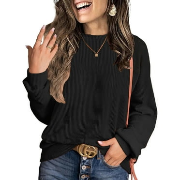 Womens Long Sleeve Tops Round Neck Dress Shirts Casual Basic Pullover