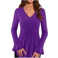 thumbnail image 1 of Womens Long Sleeve Tops Sparkly Tops Sleeve V Neck Glitter Shirts Casual Trendy Outfits Evening Night Shirt T Shirts For Women, 1 of 7