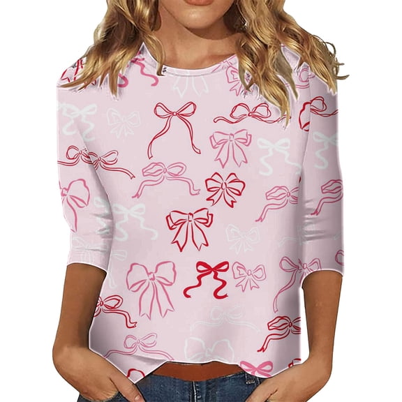 Womens Long Sleeve Tops Tees For Fashion Casual Round Neck Long Sleeve Printed T Shirt Top T Shirts For Women