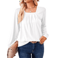 thumbnail image 1 of Womens Long Sleeve Tunic Tops White XL as shown in the picture, 1 of 6