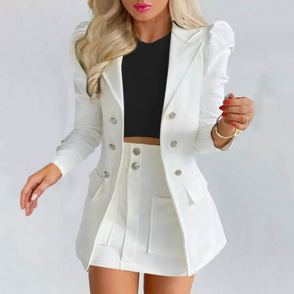 Womens Long Sleeve Two Skirt Suit Solid Color Two Piece Womens Skirt Suit Dress Swim Suits Skirt And Top Set for Women High Midi Skirt Suits for Women Skirted Swimsuits Women Swimming Suit Dress Women