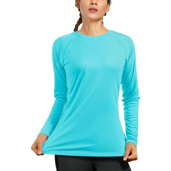 Womens Long Sleeve UPF 50+ UV Sun Protection Shirts Rash Guard Swim T-Shirt Quick Dry for Outdoor Hiking