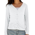 thumbnail image 1 of Womens Long Sleeve UV Sun Protection Shirts Button Down Open Front Tops Lightweight Cardigan for Daily&nbsp;Wear, 1 of 5