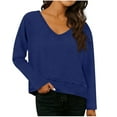 thumbnail image 1 of Womens Long Sleeve V Neck T Shirts Solid Color Casual Flowy Shirt Spring Fall Fashion Loose Fit Basic Tees Tops, 1 of 6