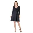 thumbnail image 1 of Womens V Neck Faux Wrap Belted Dress, 1 of 5