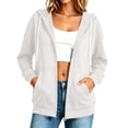 thumbnail image 1 of Womens Long Sleeve Zip Up Hoodies Plus Size Drawstring Comfy Tunic Sweatshirt Casual Lightweight Fall Jackets with Pockets, 1 of 8