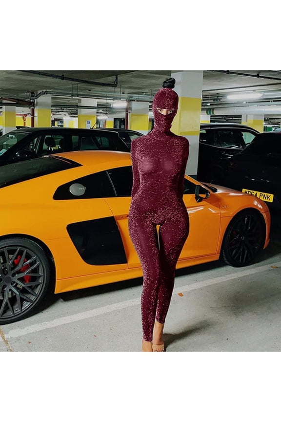 Womens Long Sleeved High Neck Back Sports Jumpsuit Shower Suit Work Jumpsuit for Women Long Sleeves Women Women Rompers And Jumpsuits Women's Fashion Jumpsuit Long Sleeve Jumpsuits for Women with Body