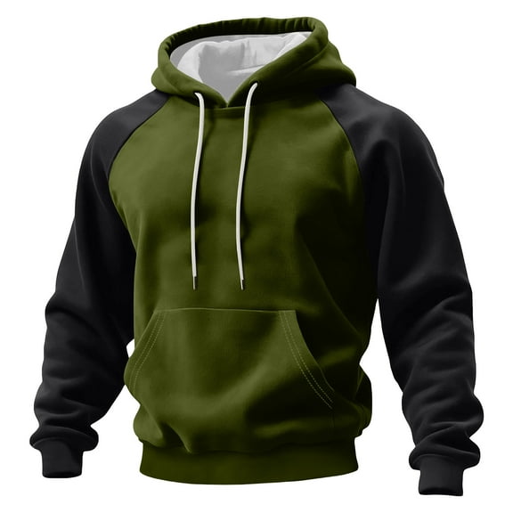 Womens Long Sleeves Tops New Women and Men Fashionable Printed Fleece Hooded Sweatshirt Style B-1 Green L