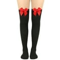 thumbnail image 1 of Womens Long Socks Bowknot Pure Color Socks Thigh High Socks Over The Knee Socks Festival Christmas, 1 of 5