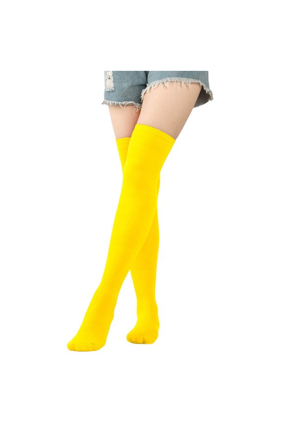 Womens Long Socks Pure Color Socks Thigh High Socks Over The Knee Socks Festival Christmas Womens Fishnet Thigh High Stockings Knee High Stocking High Waist Tights 4 Stockings plus Size Car Outfits