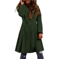 thumbnail image 1 of Womens Long Trench Coat Fall Windproof Double Breasted Jacket Overcoat Color:Army Green Size:XL, 1 of 8