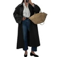 thumbnail image 1 of Womens Long Trench Coat Single Breasted Oversized Windproof Classic Lapel Fall Overcoat, 1 of 6