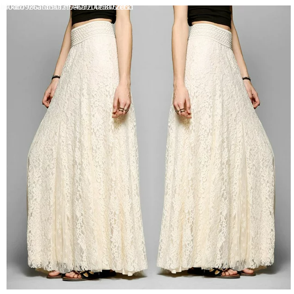 Womens Long Tulle Skirt, Casual High Waist 3D Flower Embroidery Solid Color Midi Swing Skirt