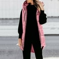 thumbnail image 1 of Womens Long Down Vests Outerwear,Long Coats for Women 2023,Women's Long Down Vest Sleeveless Hooded Jacket Plus Size Winter Warm Slim Zipper Coats Outdoor Puffer Quilted Vest, 1 of 9