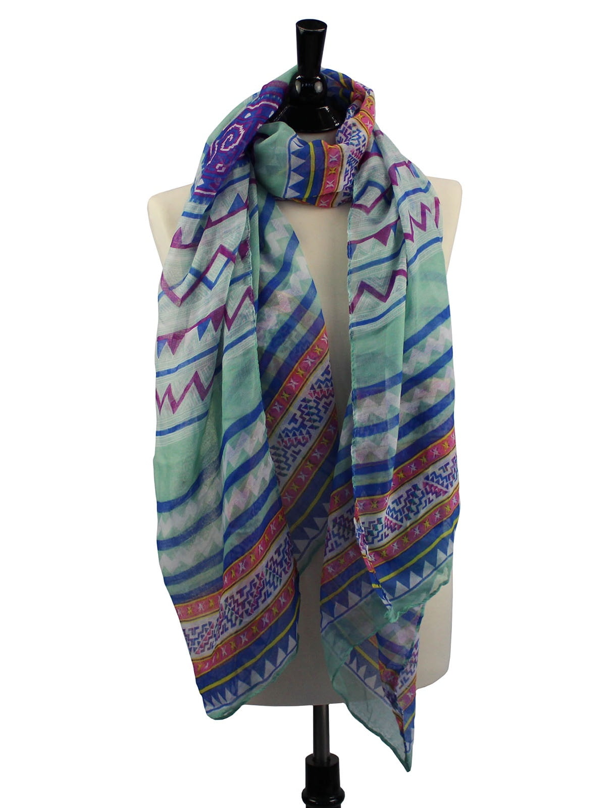 Womens Long Voile Tribal Aztec Scarf Shawl Hmong Muslim Hijab