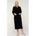 thumbnail image 1 of Womens Long Waffle Kimono Lightweight Turkish Cotton Robe, Hotel Spa Bathrobe for Women  - Adult - Unisex - Black - XXL, 1 of 3
