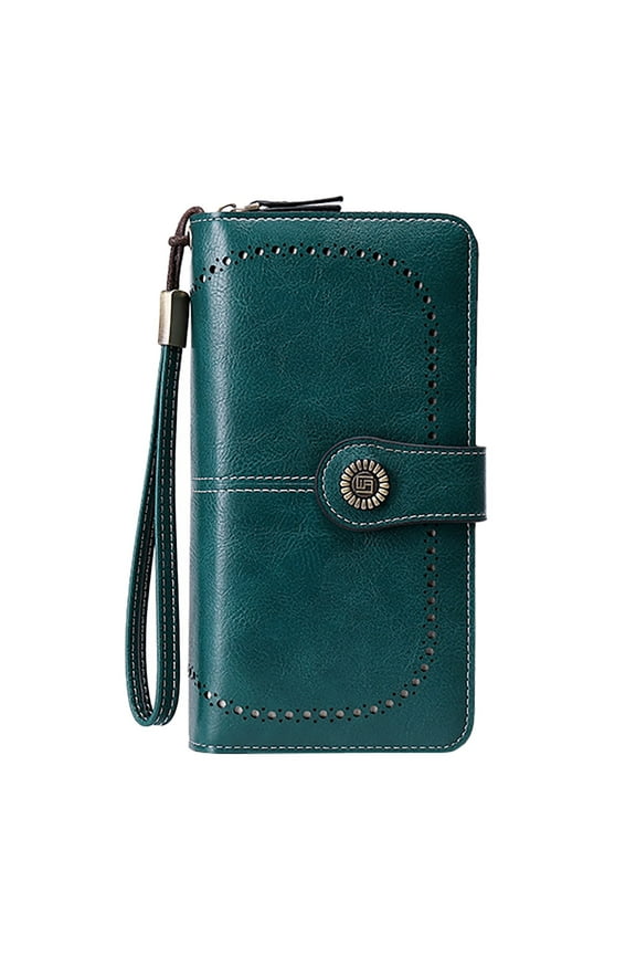 Womens Long Wallet Fashion Clutch Bags RFID Blocking Faux Leather Multi Credit Card Large Capacity Wristlet Purse