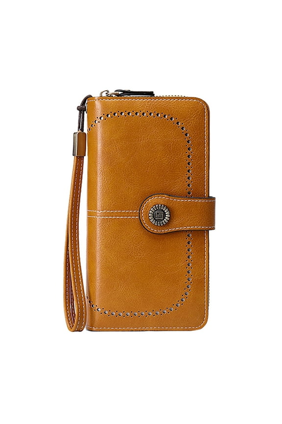 Womens Long Wallet Fashion Clutch Bags RFID Blocking Faux Leather Multi Credit Card Large Capacity Wristlet Purse