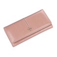 thumbnail image 1 of Womens Long Wallet Oil Wax Leather Trifold Multi Card Organizer Lady Clutch Bags, 1 of 9