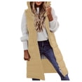 thumbnail image 1 of Womens Long Winter Coat Vest With Hood Sleeveless Warm Down Loose Coat With Pockets Quilted Vest Down Quilted Outdoor Coat Knit Hooded Cardigan down Coats Womens Nylon Jacket with Hood Max Co Coat, 1 of 5