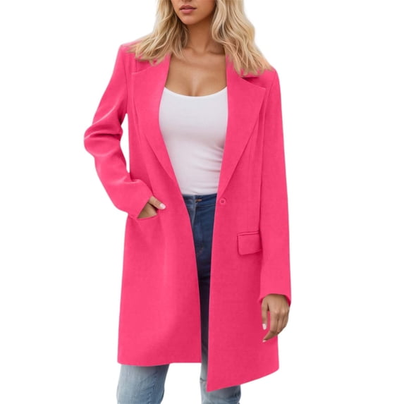 Womens Long Wool Blend Coat Single Trench Coat RD2 XXL