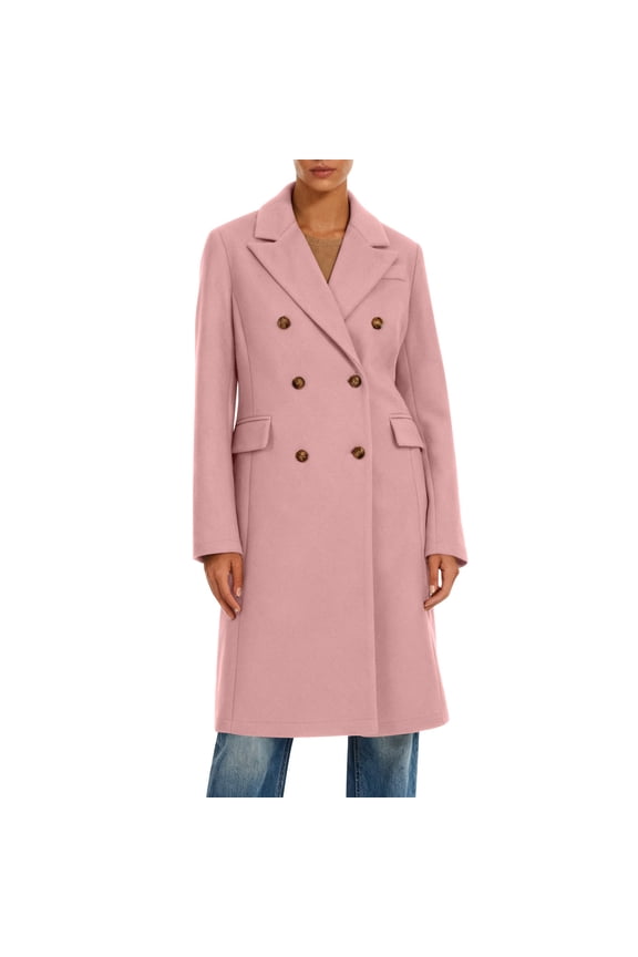 Womens Long Wool Coat Double Breasted Trench Coat Fall Winter Clothes