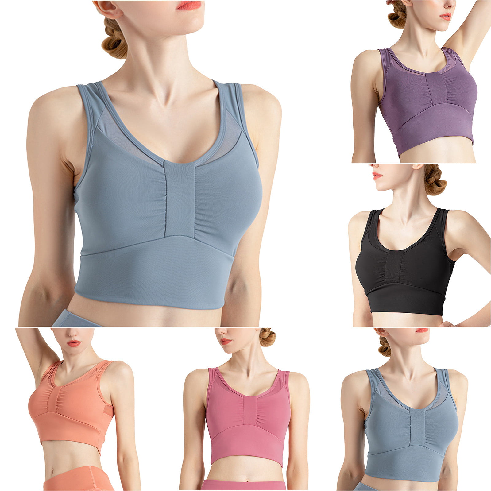 Fitness Women Sports Bra Breathable Crop Top Running Gym Tank Tops