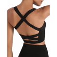 thumbnail image 1 of Womens Longline Sports Bras Strappy Open Back Workout Tank Tops for Yoga Running Fitness Daily Wear, 1 of 7