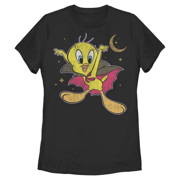 Womens Looney Tunes Mythical Dracula Cape Tweety T Shirt