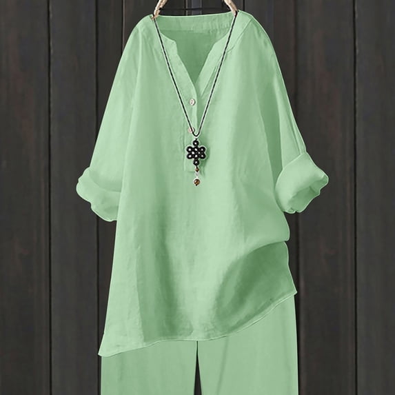 Womens Loose Buttons Down Blouse Tops Solid Casual Long Sleeve Shirt Blouse Plain Tops Ts 453u Button down Shirt for Women Short Sleeve Tee for Women Girls plus Sweat Pants Women Shirt Dress Button
