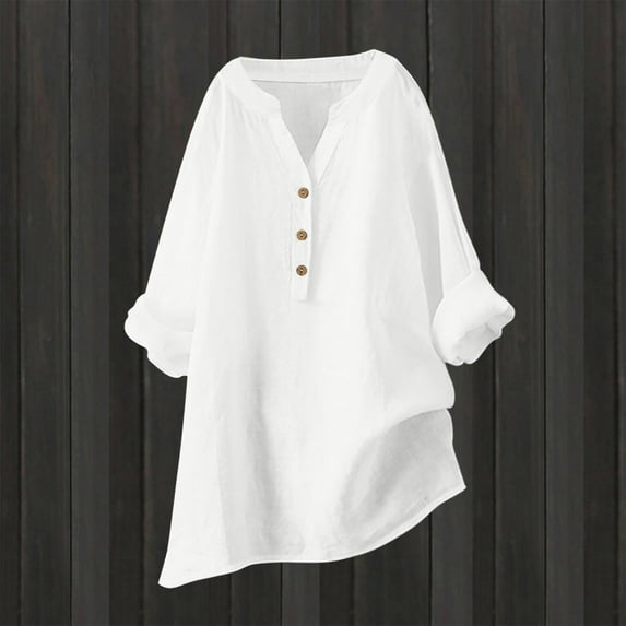 Womens Loose Buttons Down Blouse Tops Solid Casual Long Sleeve Shirt Blouse Womens Dress Shirts Button down Womens Button up Blouse Cool Long Sleeve Shirts for Women Womens Tops Short Sleeve Loose Fit
