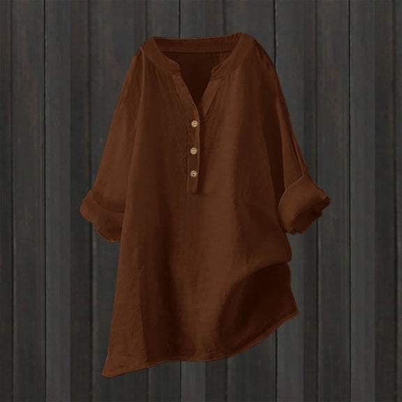 Womens Loose Buttons Down Blouse Tops Solid Casual Long Sleeve Shirt Blouse Womens Dress Shirts Button down Womens Button up Blouse Cool Long Sleeve Shirts for Women Womens Tops Short Sleeve Loose Fit