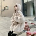 thumbnail image 1 of Womens Loose Coat Winter Imitating Rabbit Mid-length Thick Hooded Coat Fuzzy Jacket Women Womens Zip up Jacket Jacket Womens Jacket inside Pockets Details Jacket Women Zip Womens Jacket 1 Coat Or Warm, 1 of 8
