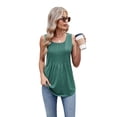 thumbnail image 1 of Womens Loose Fit Casual Flowy Tank Tops Sleeveless Summer Tops Dark green XXL, 1 of 9