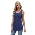 thumbnail image 1 of Womens Loose Fit Casual Flowy Tank Tops Sleeveless Summer Tops Navy blue L, 1 of 9