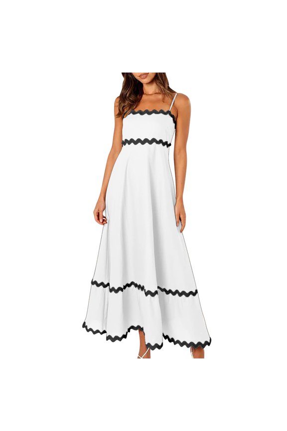 Womens Loose Fit Long Boat Neck Dresses for Women Slip Long Midi Knee Length Brunch Summer Fall 2026 Clothes Y2K M
