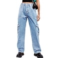 thumbnail image 1 of Womens Loose Fit Long Pants with Pockets Solid Color Casual Everyday Trousers Versatile Durable for Daily Wear, 1 of 8