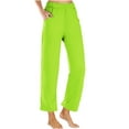 thumbnail image 1 of Womens Loose Fit Pants 2025 Summer Beach Long Palazzo Pants Wide Leg Pants Loose Fit Yoga Soft Trousers with Pockets Mint Green,XL, 1 of 6