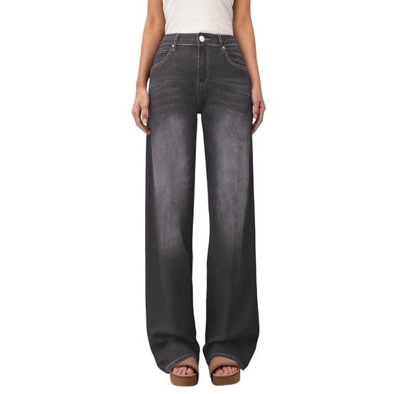 Womens Loose Fit Straight Leg Jeans High Waisted Denim Trousers Casual Versatile Pants Relaxed Fit Jeans for Women High Rise Straight Leg