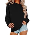 thumbnail image 1 of Womens Loose-Fit Sweatshirt Long Sleeved Solid Color Crewneck Tops Comfy Fall Winter Outfits Clothes 2025 Fashion, 1 of 5