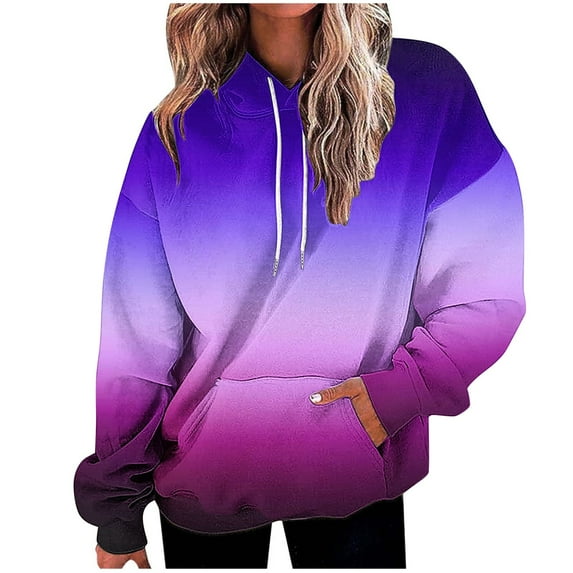 Womens Loose Fitting Tops,Long Hoodie for Women,Printed Loose Pockets Fitting Long Sleeved Hoodie Sports Top Sweatshirts,Jackets for Women Hoodie