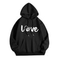 thumbnail image 1 of Womens Loose Heart Printed Hoodie Sweatshirt with Pocket Long Sleeve Hooded Pullover Cotton Fleece Tops S-XXXL (Large, Black 01), 1 of 3