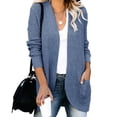 thumbnail image 1 of Womens Loose Open Front Long Sleeve Casual Knit Sweaters Coat with Pockets, 1 of 2